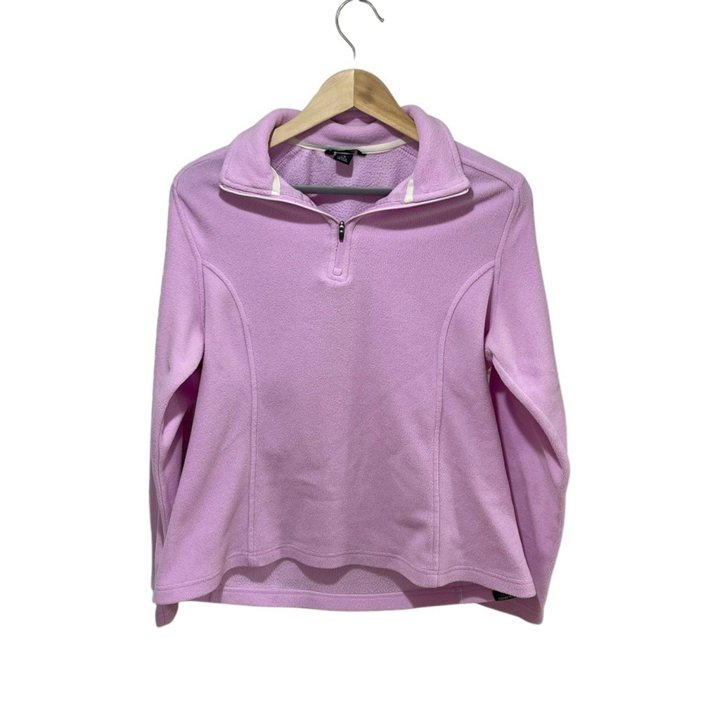 Lands' End 1/4 Zip Long Sleeve Sweatshirt Women's Small Pink Soft Fleece
